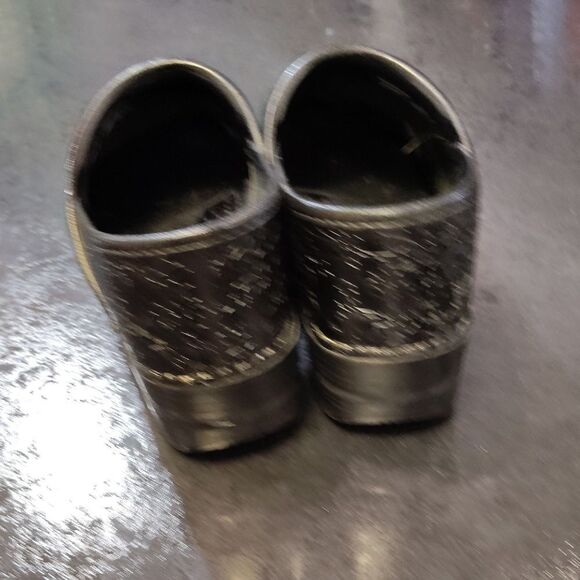 Dansko Black Floral Embossed Clogs - Picture 4 of 6